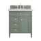 James Martin Vanities Brittany 30in Single Vanity, Smokey Celadon w/ 3 CM Carrara Marble Top 650-V30-SC-3CAR - alternate 1